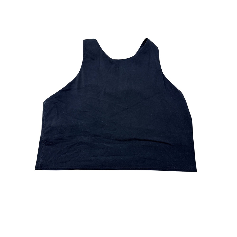 Athleta Black Racerback‎ Crop Tank Top with Built-in Shelf Bra Womens Large
